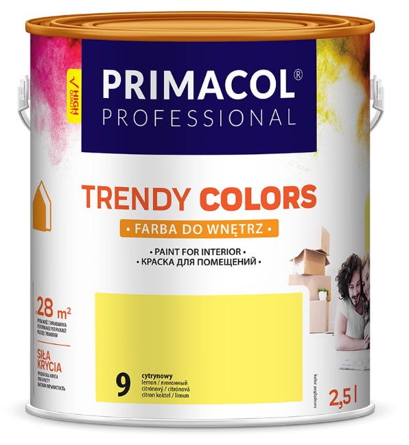 Farba akrylowa Trendy Colors 2,5 l mat, cytrynowy